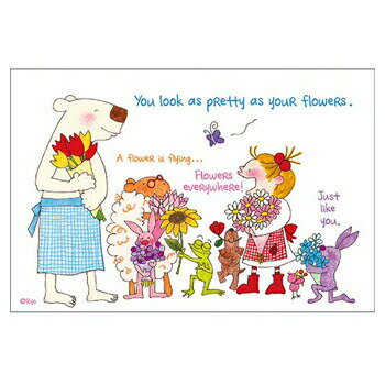 【お買い得品】グリーティングライフ ココちゃん COCO ポストカード フラワー RY-868