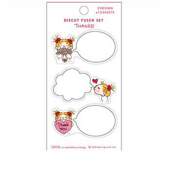 【お買い得品】グリーティングライフ COCO ココちゃん トーキングココふせんセット Thanks! 吹き出し付箋 RYPG-606