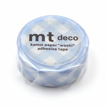 【お買い得品】カモ井加工紙 マスキングテープ mt 1P 太幅ギンガムチェック (幅15mm×7m) パステルウルトラマリン MT01D566