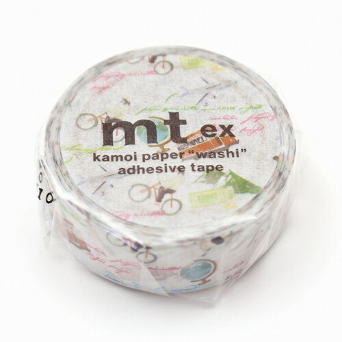 【お買い得品】カモ井加工紙 マスキングテープ mt ex 世界の言葉とイラスト (幅15mm×長さ7m) MTEX1P245
