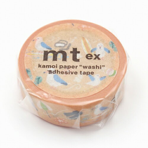 【お買い得品】カモ井加工紙 マスキングテープ mt ex 夏のウミネコ (幅15mm×長さ7m) MTEX1P247