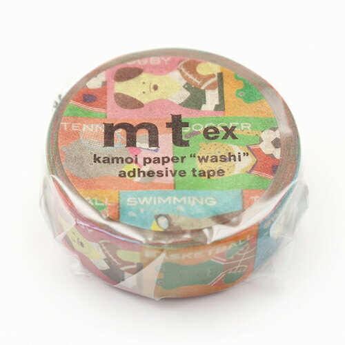 【お買い得品】カモ井加工紙 マスキングテープ mt ex 動物×スポーツ (幅15mm×長さ7m) MTEX1P250