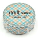【お買い得品】カモ井加工紙 マスキングテープ mt decoシリーズ 重なるギンガムチェック オレンジ(15mm×7m巻) MT01D550
