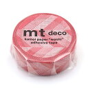 【お買い得品】カモ井加工紙 マスキングテープ mt 1P deco マルチストライプ・ピンク (15mm×7m) MT01D575