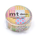 【お買い得品】カモ井加工紙 マスキングテープ mt 1P deco 幾何学柄 (15mm×7m) MT01D578
