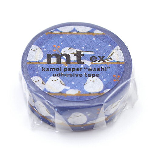 【お買い得品】カモ井加工紙 マスキングテープ mt ex シマエナガ・冬 (15mm×7m) MTEX1P251