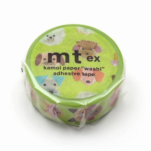 【お買い得品】カモ井加工紙 マスキングテープ mt ex わんこのおかお (15mm×5m) MTEX1P255
