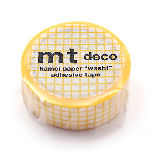 【お買い得品】カモ井加工紙 マスキングテープ mt 1P deco 方眼・たんぽぽ (幅15mm×長さ5m) MT01D582