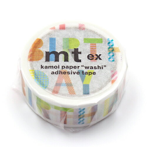 【お買い得品】カモ井加工紙 マスキングテープ mt ex Happy birthday (幅 15mm × 長さ 5m) MTEX1P 261