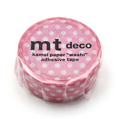 【お買い得品】カモ井加工紙 マスキングテープ mt 1P deco ドット (幅 15mm × 長さ 5m) オーロラピンク MT01D589