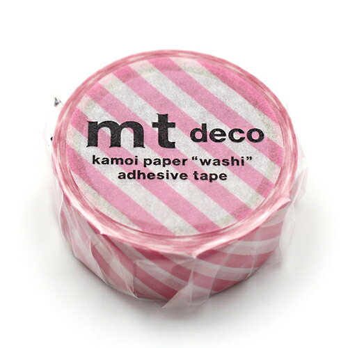 【お買い得品】カモ井加工紙 マスキングテープ mt 1P deco ストライプ (幅 15mm × 長さ 5m) オーロラピンク MT01D593