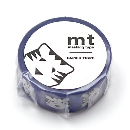 【お買い得品】カモ井加工紙 マスキングテープ mt PAPIER TIGRE TIGRE blue(幅 15mm × 長さ 5m) MTPAPI11