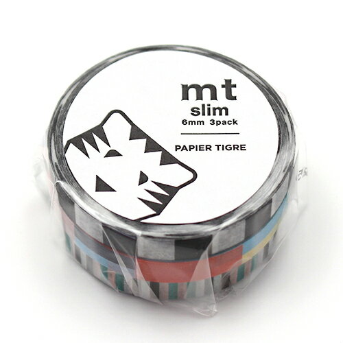 【お買い得品】カモ井加工紙 マスキングテープ mt slim PAPIER TIGRE RUBANS (幅 6mm × 長さ 5m) 3巻セット MTSLIM3...