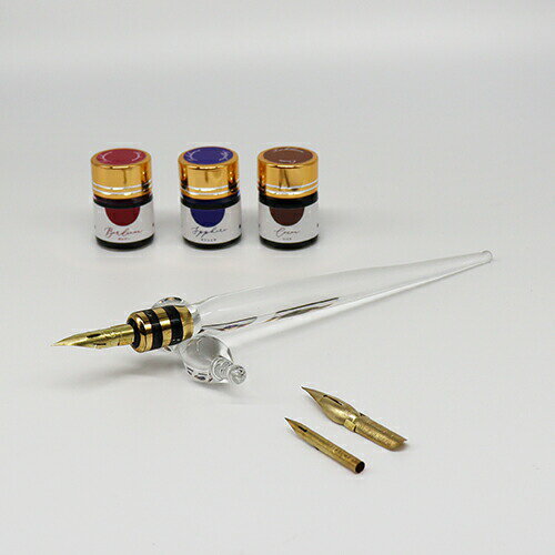 【お買い得品】立川ピン製作所タチカワプレミアムセット クリスタル (ガラスペン軸+ペン先+インク+ペンレスト) PSCR01