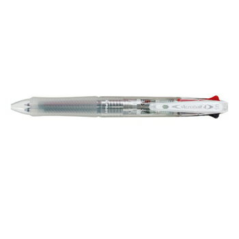 パイロット 多色ボールペン アクロボール4 0.5mm ノンカラー メーカー品番BKAB-45EF-NCC 触って実感。書いて実感。 なめらか油性インキボールペン。 コイルバネを採用したリフトクリップ機構搭載。 ◎サイズ：最大φ13.8×H144mm ◎ペン先：極細0.5mmボール ◎インキ：油性染料インキ（アクロインキ） ◎インキ色：黒・赤・青・緑 ◎方式：スライドレバー式 ◎ボディカラー：ノンカラー