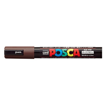 三菱鉛筆 ポスカ 中字 ダークブラウン ポスターカラー 不透明 水性 顔料インク マーカー PC5M.22・20個までメール便可