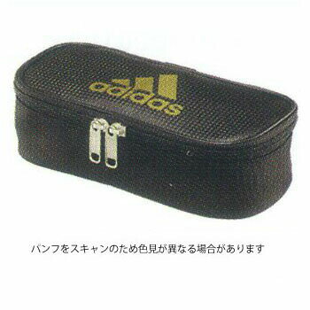 アディダス ペンケース 【お買い得品】三菱鉛筆 Adidas ソフトペンケース エナメル×布 BOXタイプ 黒金 アディダス 筆箱 PT1503AI06B25