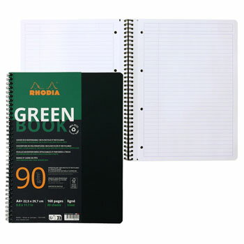 【お買い得品】ロディアグリーンブック リングノート A5+ 横罫 ブラック Greenbook RHODIA cf119915