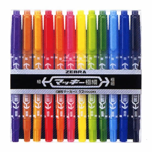 Rakuten - ZEBRA　マッキー極細　12色　6606　MCF-12C