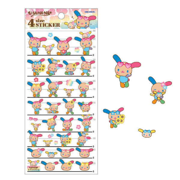 ウサハナ 4サイズステッカー シール ステッカー カミオジャパン Kawaii Style Time かわいい 日本製 人気 おすすめ うさはな 307767