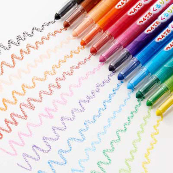 くるりら 12色 色鉛筆 繰り出し式 ホルダー入り 1091 ぺんてる おえかき 手が汚れない 人気 おすすめ 幼児 保育園 幼稚園 GTW-12 penport-10016287 ペンポート サンプル画像2