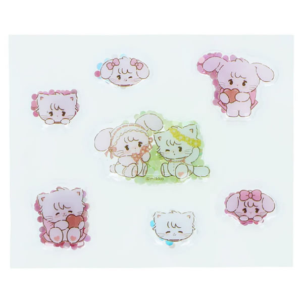 Lil ala mode mikko ミッコ ぷにシャカシール シール ピンク ミント サンスター文具 かわいい 人気 おすすめ S8819173 S8819181 penport-10073672 ペンポート サンプル画像3