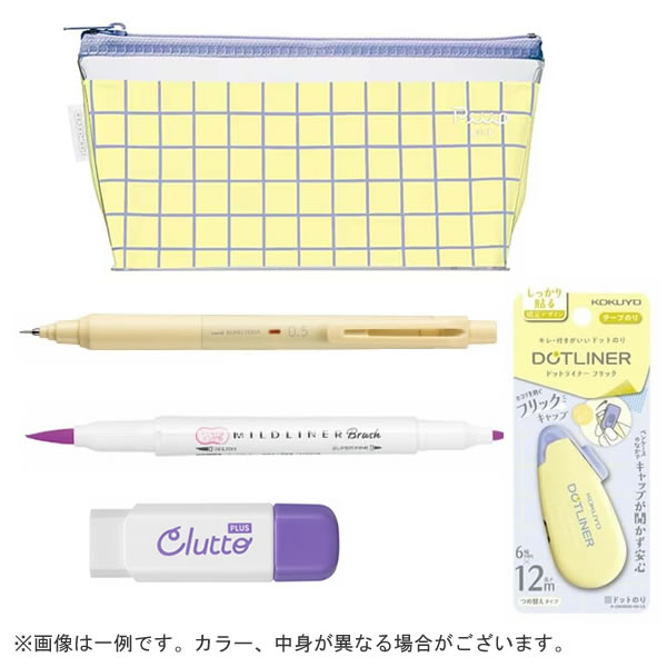 ペンポーチ プチ文具セット ピープ ペンケース 修正テープ シャープペン 筆記具 文具 文房具 透明 クリア コクヨ シンプル かわいい おしゃれ お楽しみ お買い得 お得 文房具セット プチギフト プレゼント お返し お祝い penport-10067960 ペンポート サンプル画像3