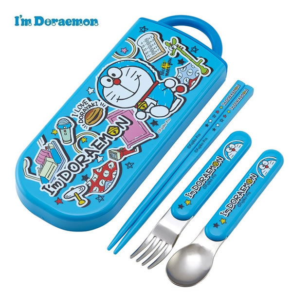 ●大人気キャラクター Im Doraemon ドラえもん ランチアイテム どらえもん ●食洗機OKのかわいいお箸とフォーク、スプーン、ケースのセット ●指で引き出すスライド式ケース。衝撃に強く丈夫な構造。 ●おはしには名前を入れられるスペー...