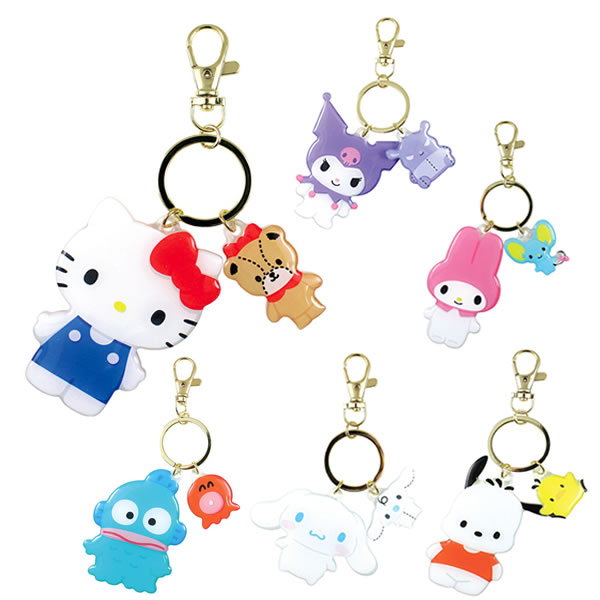 サンリオキャラクターズ ダイカット ツイン キーホルダー ティーズファクトリー キーチャーム バックチ..