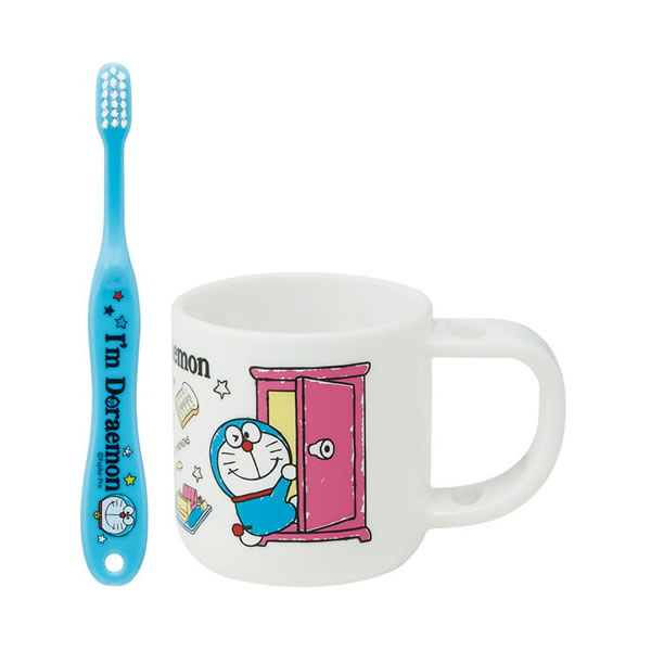 ドラえもん I 039 m Doraemon ひみつ道具 スタンド付コップ＆歯ブラシセット スケーター 歯磨き エチケット KTB5-493072
