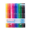 女子文具 水性マーキングペン プレイカラーK 12色セット 0263 トンボ鉛筆 GCF-011
