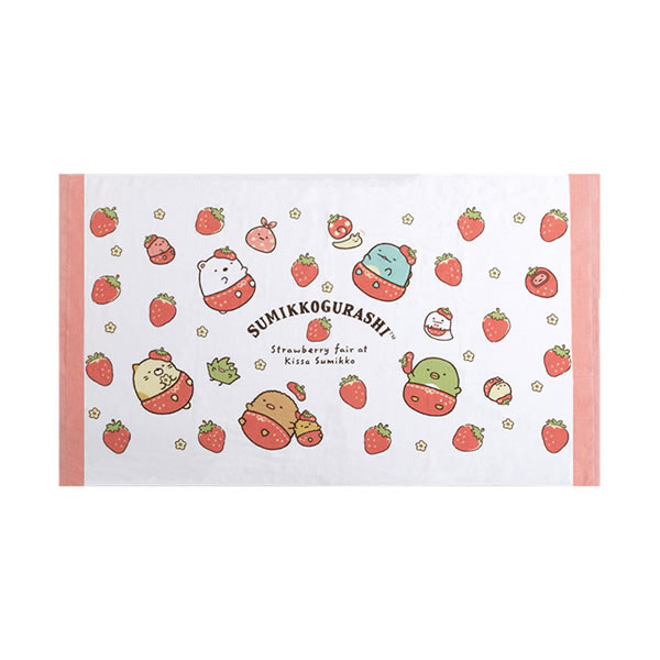 すみっコぐらし　バスタオル（L）【喫茶すみっコでいちごフェア】　サンエックス　CM26601