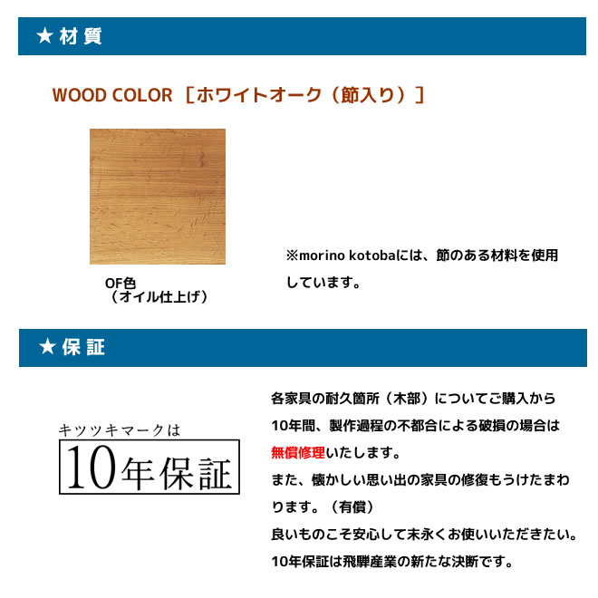 morino kotoba デスク 学習机 ハイタイプ 幅120cm キツツキノツクエ 飛騨産業 飛騨家具 SN312WP 送料無料 【受注生産品】 [3]