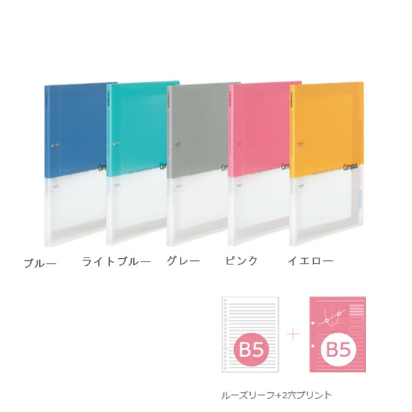 キャンパス プリントもとじやすい2穴ルーズリーフバインダー B5 P コクヨ ル-PP358