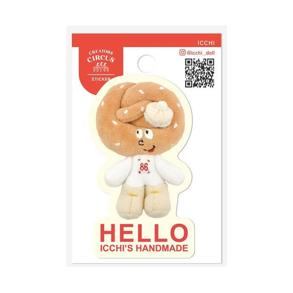Rakuten - クリエイターズサーカス ステッカー ICCHI プレッツェルくん シール 7842 フロンティア CREATORS CIRCUS 耐水耐光仕様 バイク 自転車 デコレーション CS37397