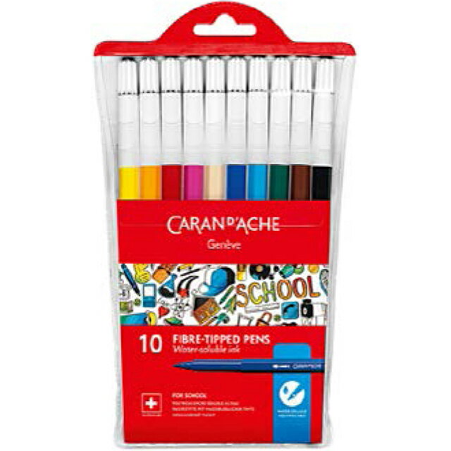 【11/30は最大P5倍!】 カランダッシュ フェルトペン スクールライン 水溶性フェルトペン 285-810 ファイバーチップペン 10色セット 冬ギフト ク...