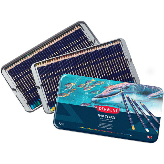 ダーウェント 色鉛筆 インクテンスペンシル 2301843 72色 セット メタルケース DERWENT えんぴつ いろえんぴつ 水溶性 水彩 水彩色鉛筆 プレ...