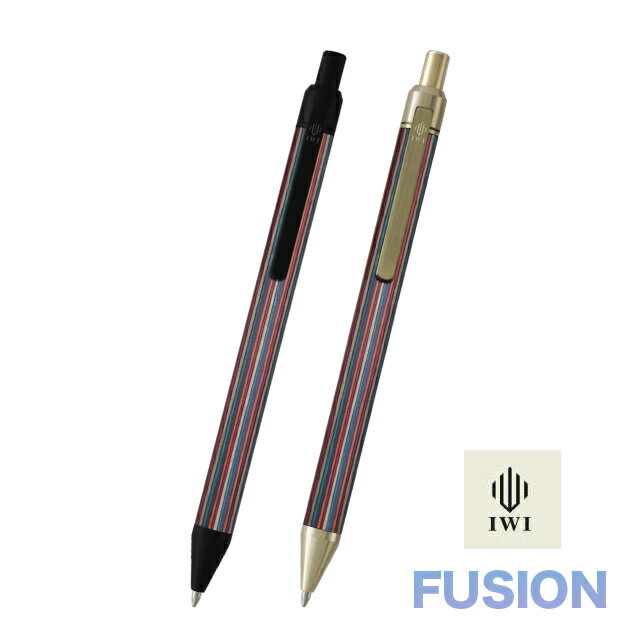 【11/30は最大P5倍!】 アイダブリューアイ ゲルインクボールペン フュージョン ウッドカラー IWI 全2種 ブラス ブラック 冬ギフト クリスマス