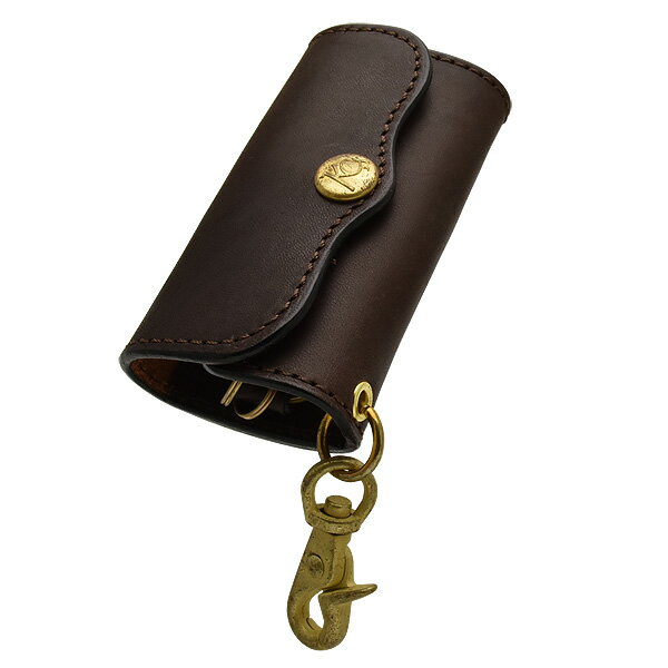 ケイシイズ キーケース ハンギングプレート ステアハイド ブラス KIK512B ブラウン バレンタ ...