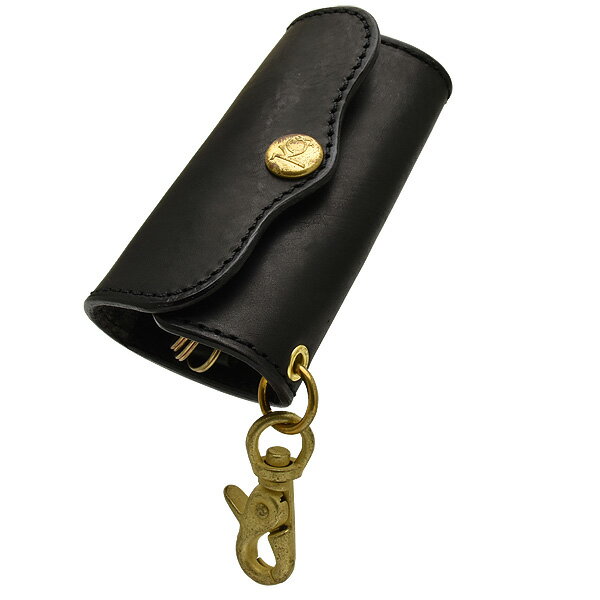 ケイシイズ キーケース ハンギングプレート ステアハイド ブラス KIK512C ブラック バレンタ ...