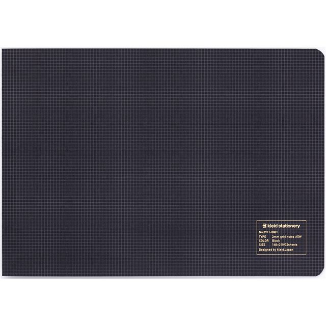 即日発送 kleid(クレイド)ノート 2mmグリッドノート ブラック A5W 8915-03 ノート 方眼 冬ギフト クリスマス