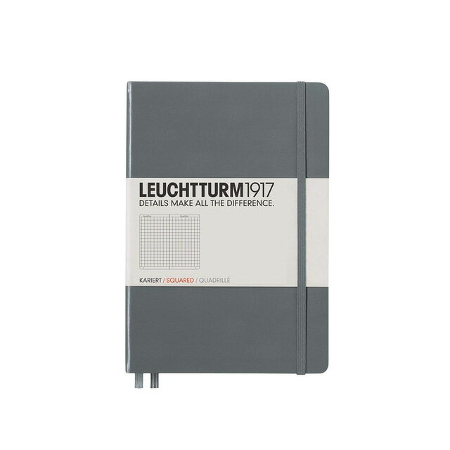 【5/25は最大P5倍！】【あす楽】LEUCHTTURM1917 ロイヒトトゥルム ノート A5 方眼 アントラサイト 344783 LEUCHTTURM メモ 方眼メモ グレーk