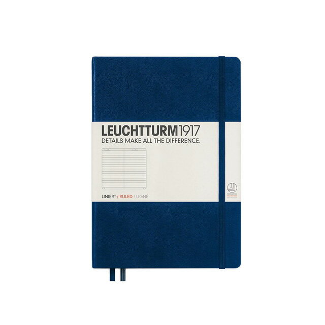 LEUCHTTURM1917 ロイヒトトゥルム ノート A5 横罫 ネイビー 342922 LEUCHTTURM メモ 横線 黒