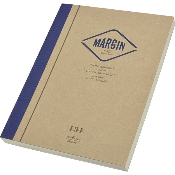 LIFE ライフ B7サイズ マージンメモ 6mm横罫 単品 N732 冬ギフト クリスマス