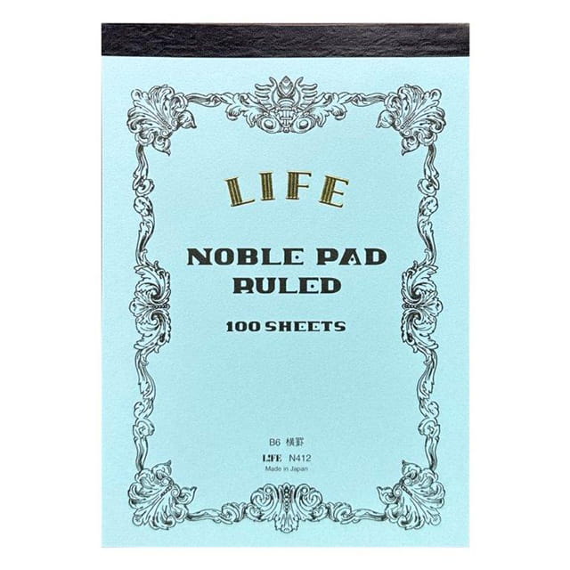 【8/1-3 最大400円OFFクーポン配布中】 即日発送 メモ帳 メモパッド ライフ LIFE ノーブルパッド B6 横罫 N412 省スペース 仕事 リモートワーク 切り離し可能 ギフト プレゼント 夏ギフト penroom-10057181 ペンハウス 万年筆・ボールペン サンプル画像2