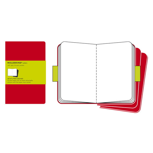 モレスキン カイエ ポケットサイズ CH113 5180014 プレーンノート クランベリーレッド 3冊セット 無地ノート 冬ギフト クリスマス