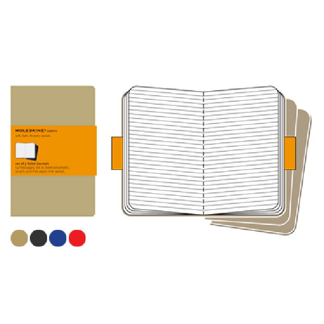 モレスキン カイエ ポケットサイズ 5180145 QP411 ルールドノート クラフト 3冊セット 冬ギフト クリスマス