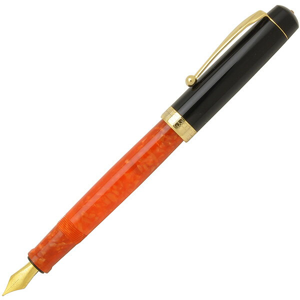 Mandarin orange Black cap Fountain pen