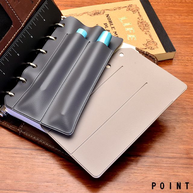 【11/30は最大P5倍!】 POINT ポイント ペンホルダー システム手帳ペンホルダー(2本用)ミニ6サイズ MINI6 M6 ポケットサイズ 手帳アクセサ...