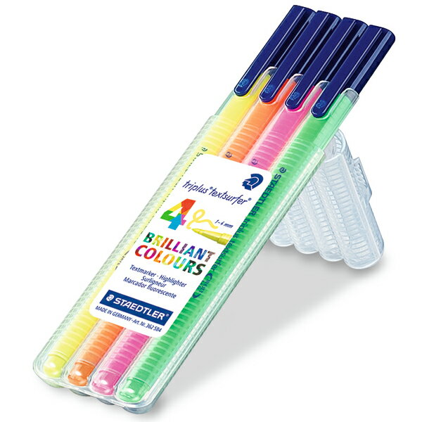 【11/30は最大P5倍!】 ステッドラー 蛍光ペン トリプラス テキストサーファー 362 SB4 4色セット(ケース入り)STEADLER プレゼント 男性...